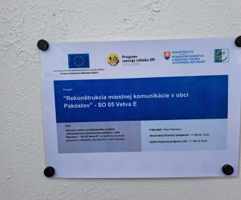 Aktuality / Rekonštrukcia miestnej komunikácie Vetva 