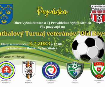 Aktuality / Pozvánka na futbalový turnaj veteránov 