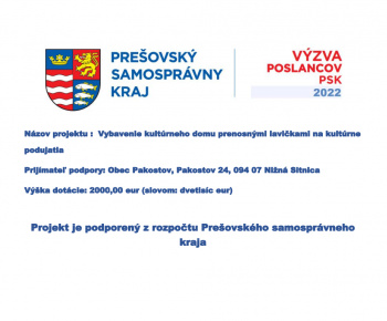 Aktuality / Projekt : Vybavenie kultúrneho domu prenosnými lavič