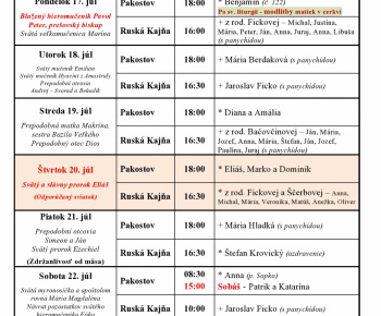 Aktuality / Liturgický oznam  31.05.2021 - 06.06.2021