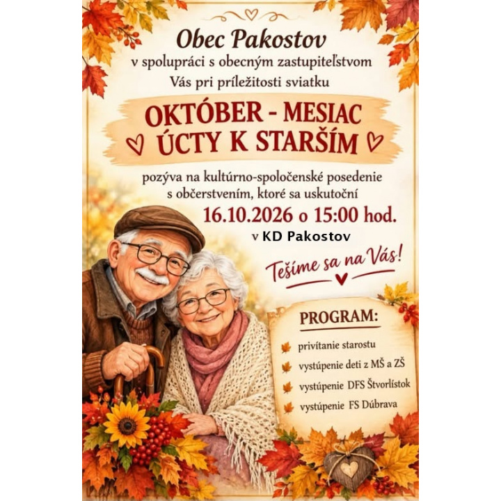 OKTÓBER - MESIAC ÚCTY K STARŠÍM