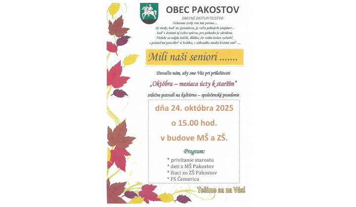 Október - mesiac úcty k starším