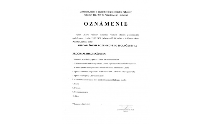Oznam ULaPS
